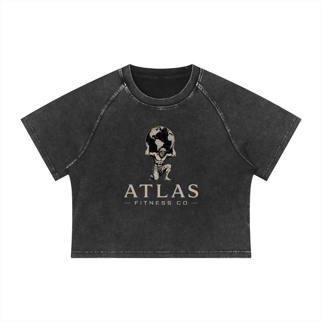 Atlas Fitness Co. Women's Cotton-Spandex Raglan Crop Tee (S–XL)