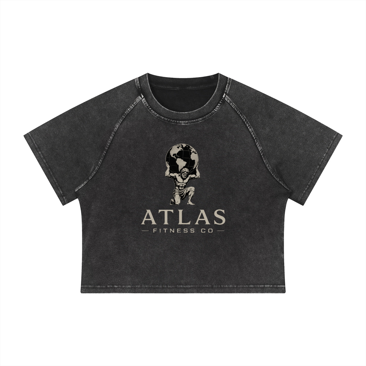 Atlas Fitness Co. Women's Cotton-Spandex Raglan Crop Tee (S–XL)