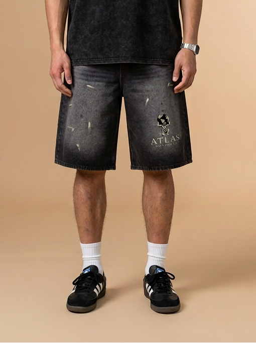Atlas Fitness Co. Men's Cotton Denim Button Shorts (S–2XL)